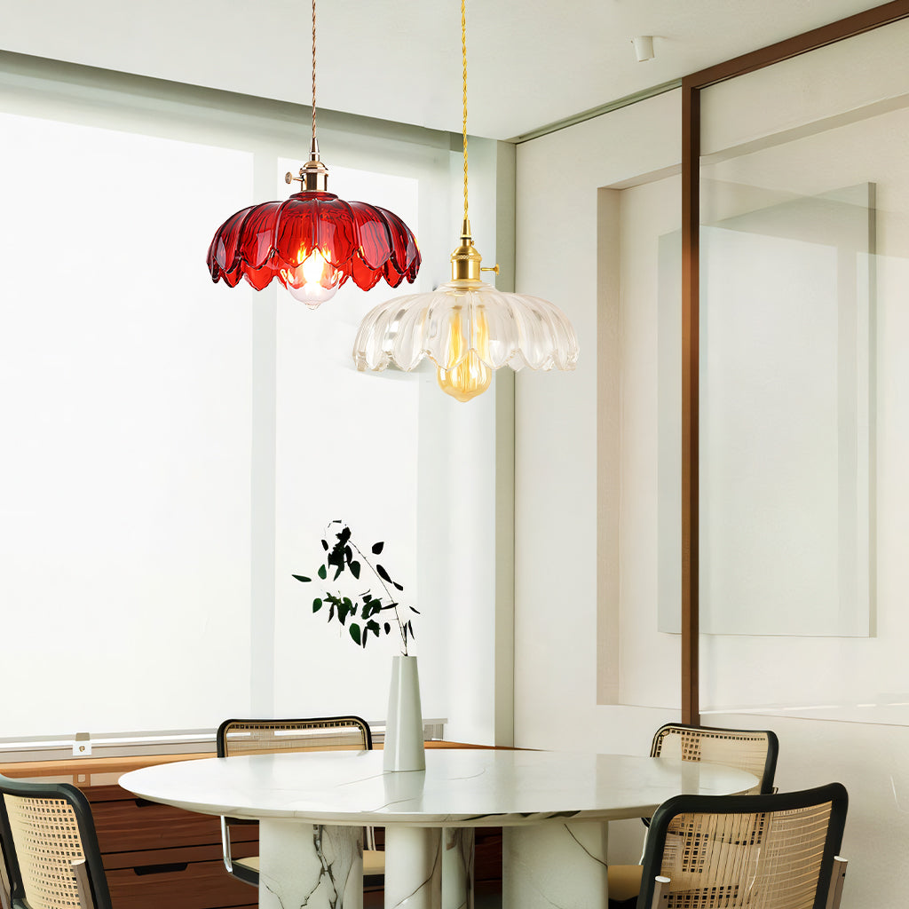 Fay Rustic Tulip Glass Pendant Light