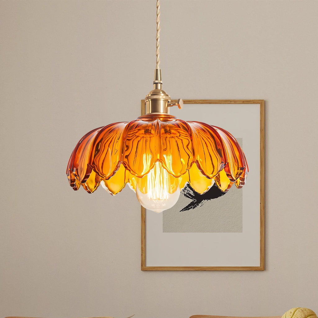 Fay Rustic Tulip Glass Pendant Light