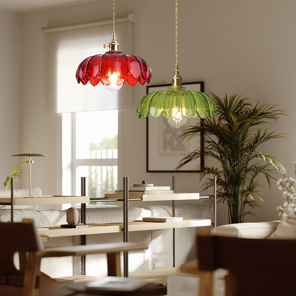 Fay Rustic Tulip Glass Pendant Light