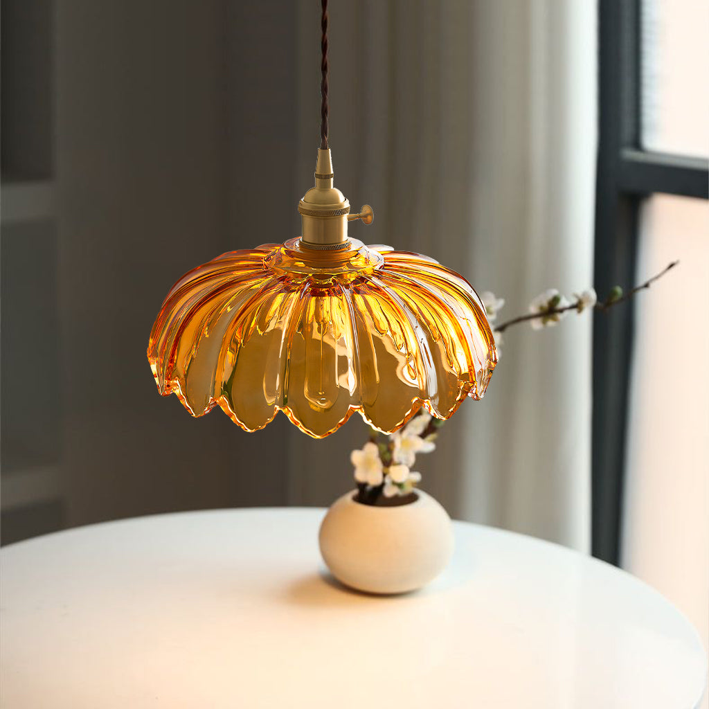 Fay Rustic Tulip Glass Pendant Light