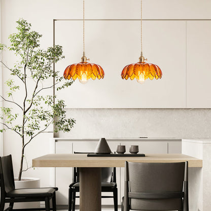 Fay Rustic Tulip Glass Pendant Light