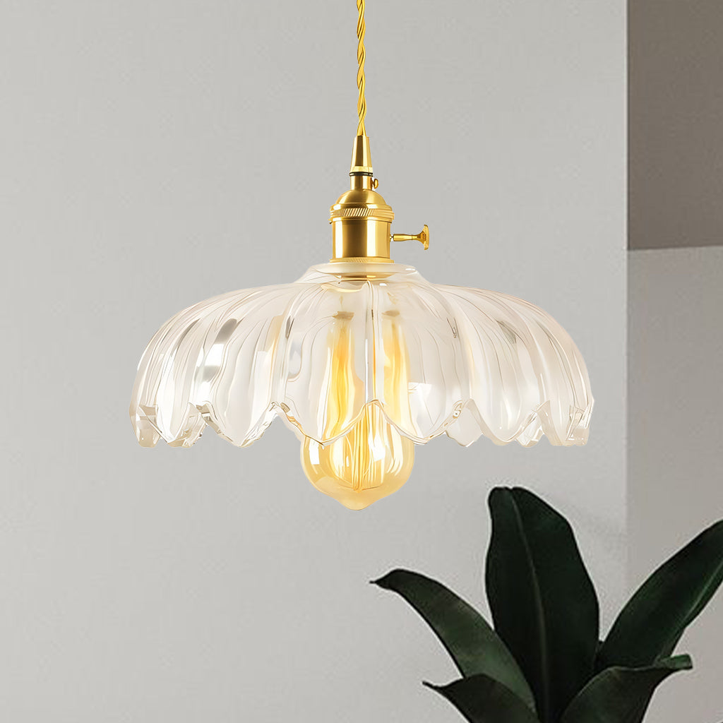 Fay Rustic Tulip Glass Pendant Light