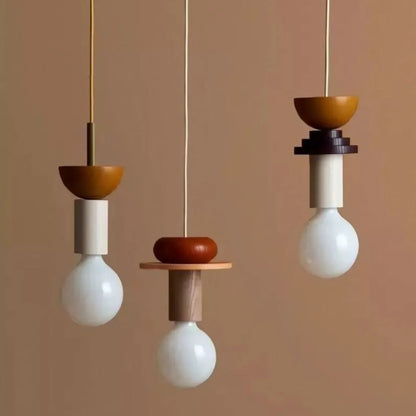 Alvar Multicolor Geometric Wood Pendant Light