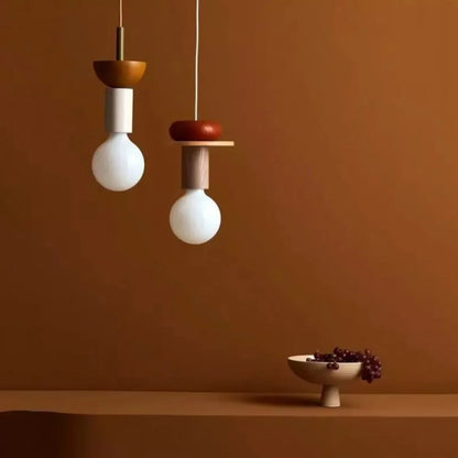 Alvar Multicolor Geometric Wood Pendant Light