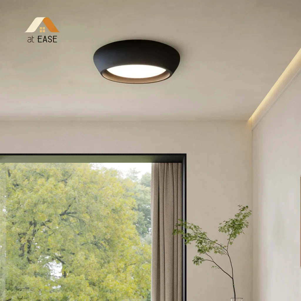 Astoria Minimalist Cement Flush Mount Ceiling Light