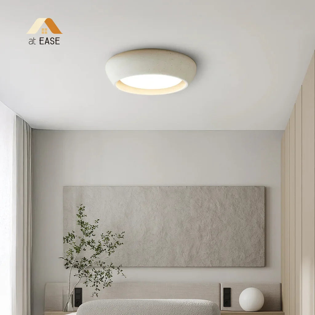 Astoria Minimalist Cement Flush Mount Ceiling Light