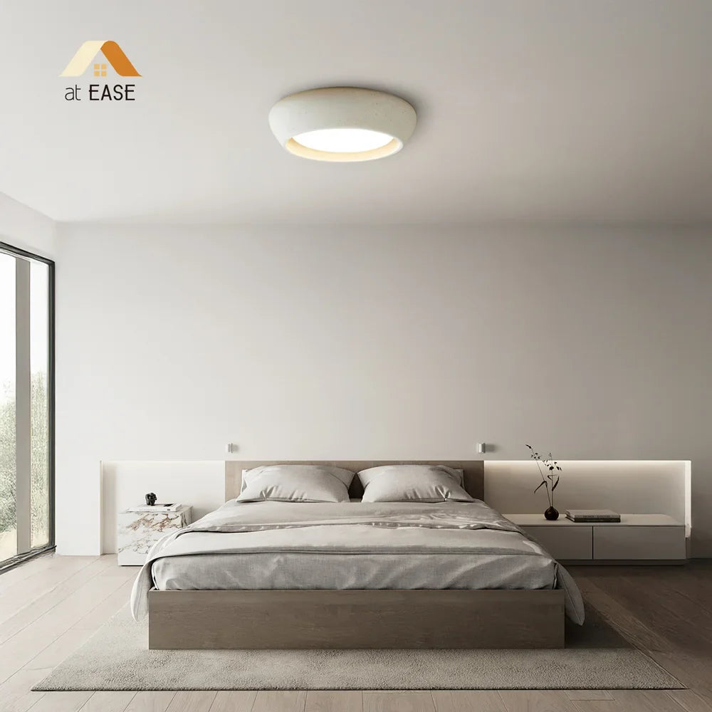 Astoria Minimalist Cement Flush Mount Ceiling Light