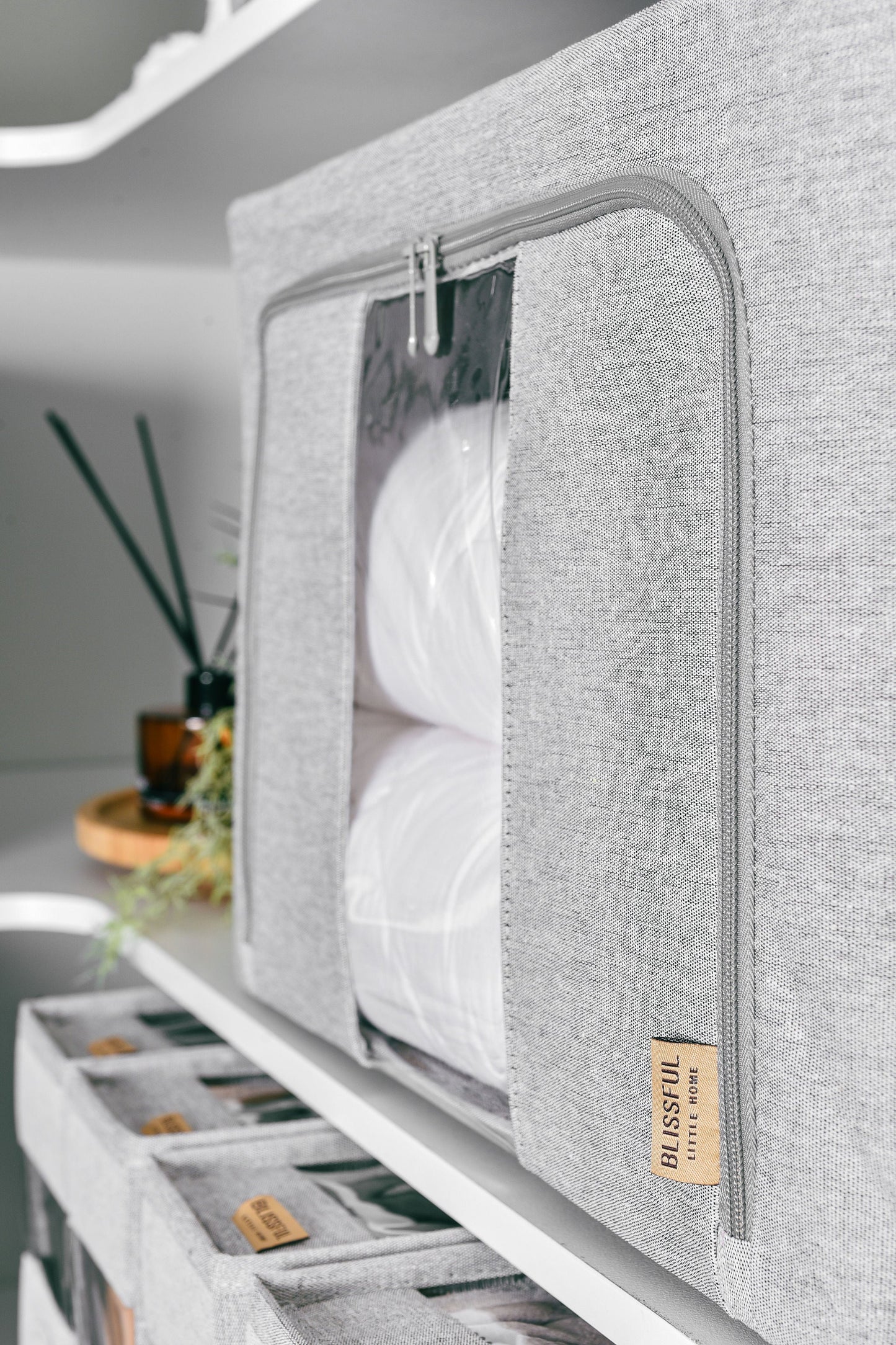 Linen Storage Box 6 Set - Pebble Grey