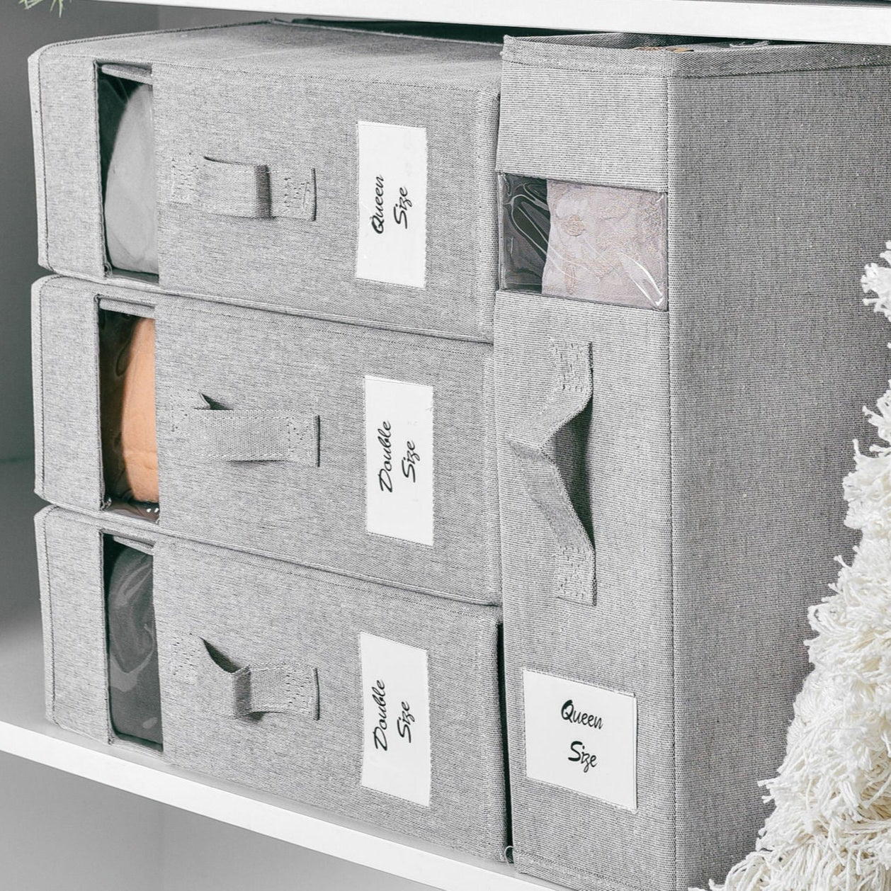 Linen Storage Box 6 Set - Pebble Grey