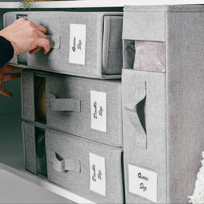 Linen Storage Box 6 Set - Pebble Grey