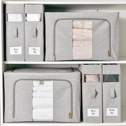 Linen Storage Box 6 Set - Pebble Grey