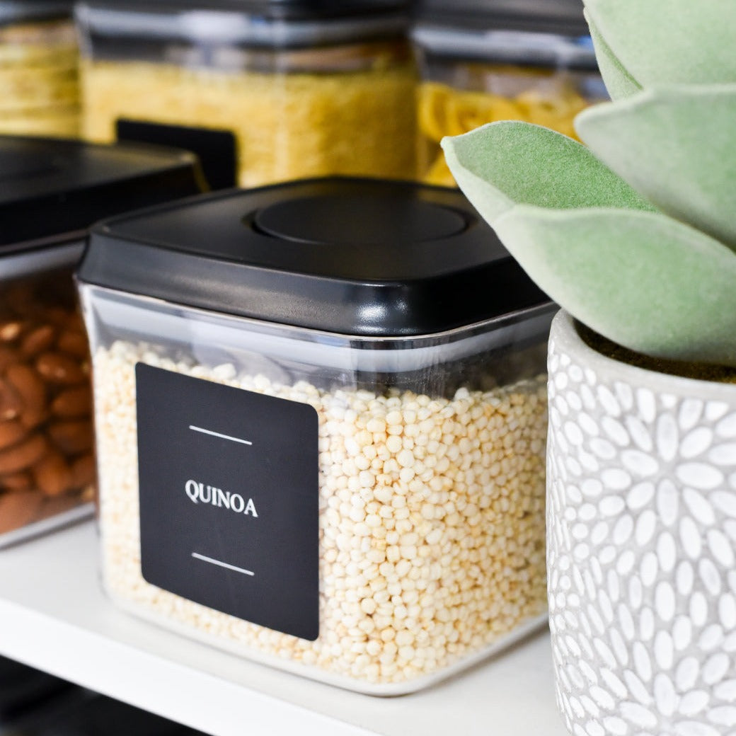 Push Top Pantry Container 23 Set - Black Lid