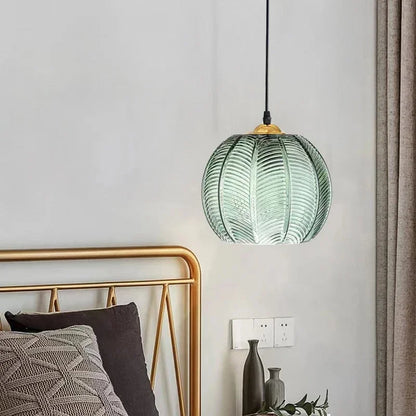 Gaia Boho Tropical Palm Leaf Glass Pendant Light