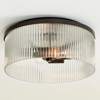 Eos Round Ribbed Crystal Flush Mount Ceiling Light