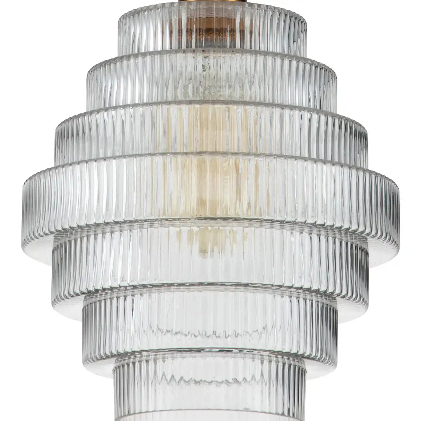 Clarity Antique Brass Striped Stained Glass Bottle Pendant Light