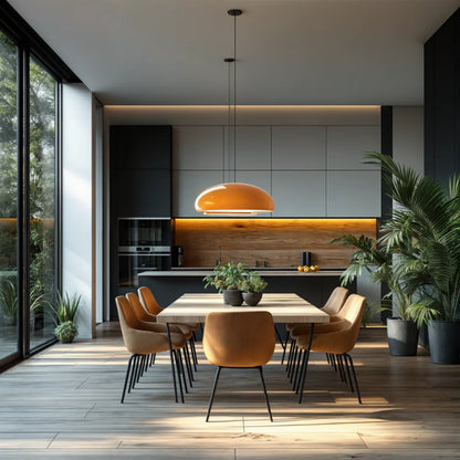 Elyndraea Nordic Bauhaus Metal Bowl Pendant Light