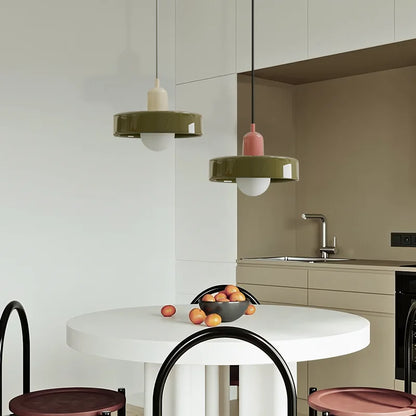 Finan Morandi Glass Disc Orb Pendant Lamp