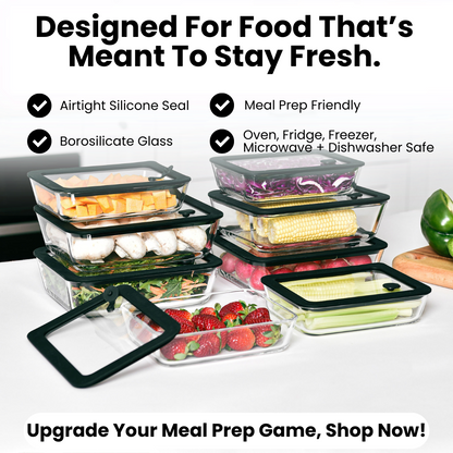 Meal Prep Glass Food Container - 8 Set