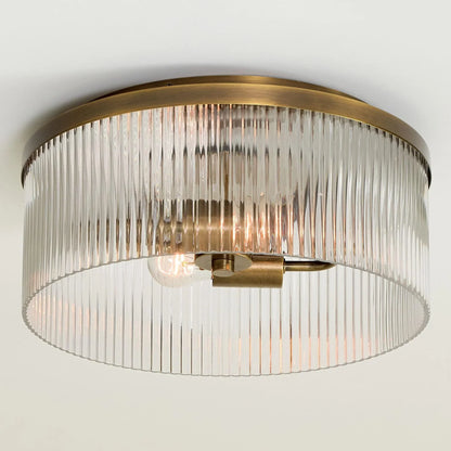 Eos Round Ribbed Crystal Flush Mount Ceiling Light