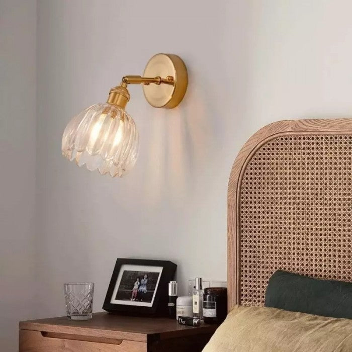 Freya Lotus glass wall light