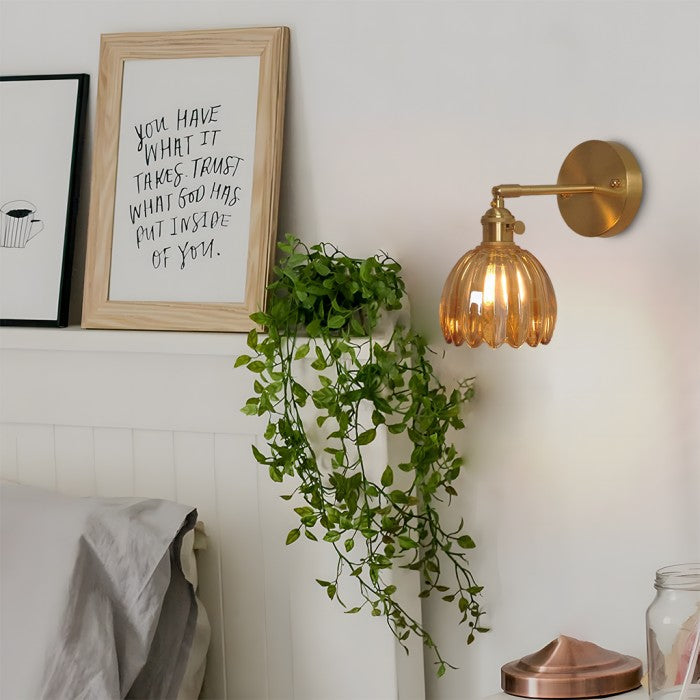 Freya Lotus glass wall light