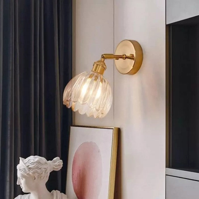 Freya Lotus glass wall light