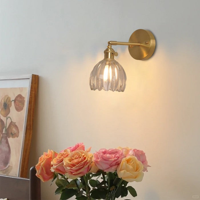 Freya Lotus glass wall light