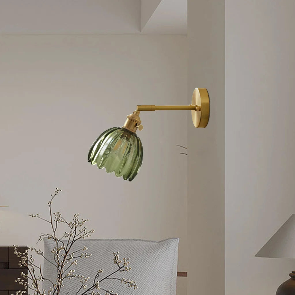 Freya Lotus glass wall light