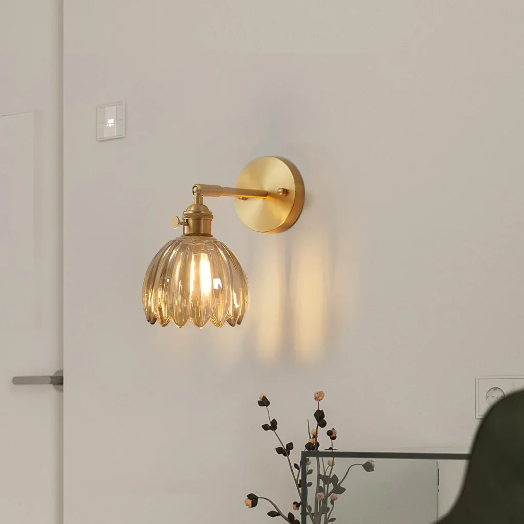 Freya Lotus glass wall light