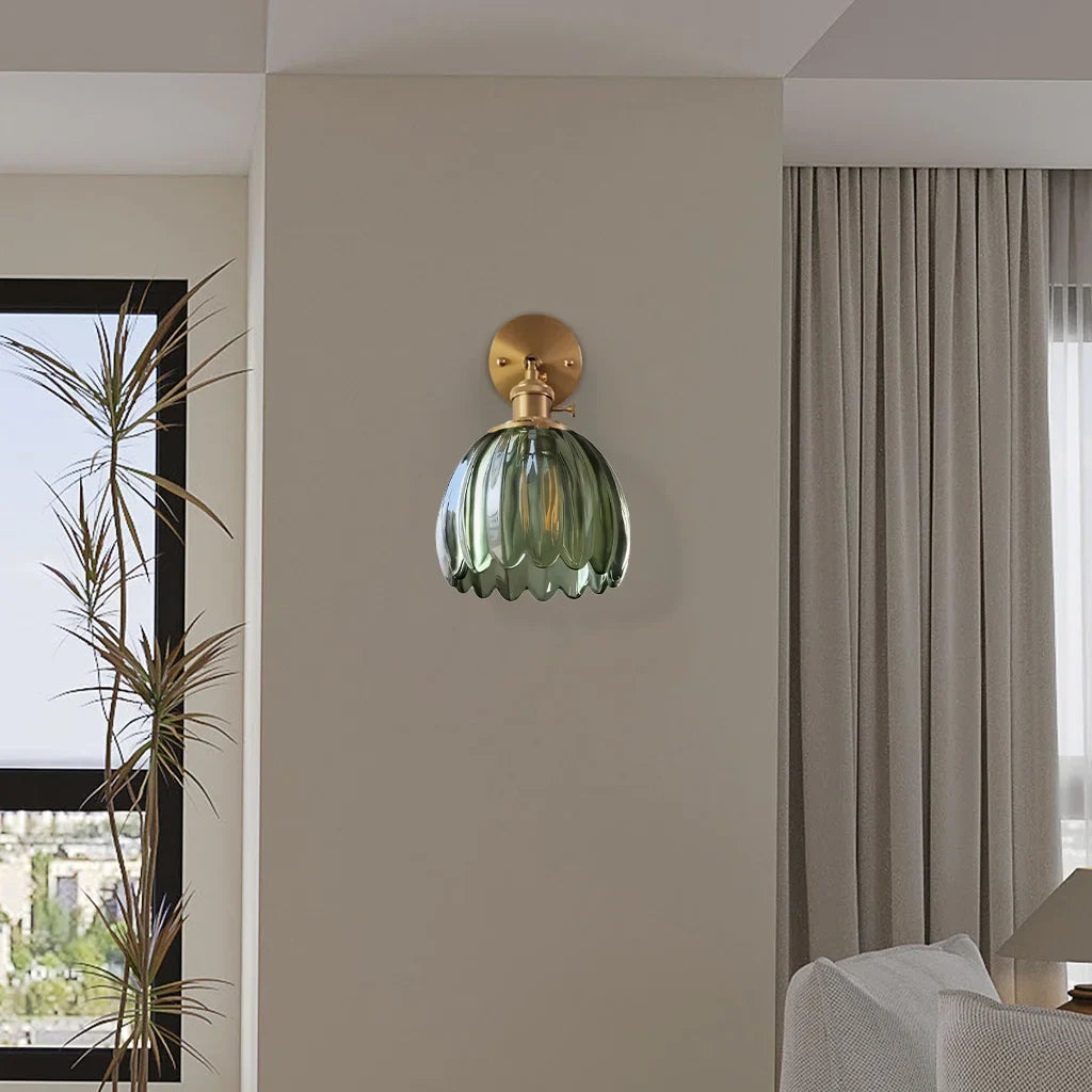 Freya Lotus glass wall light