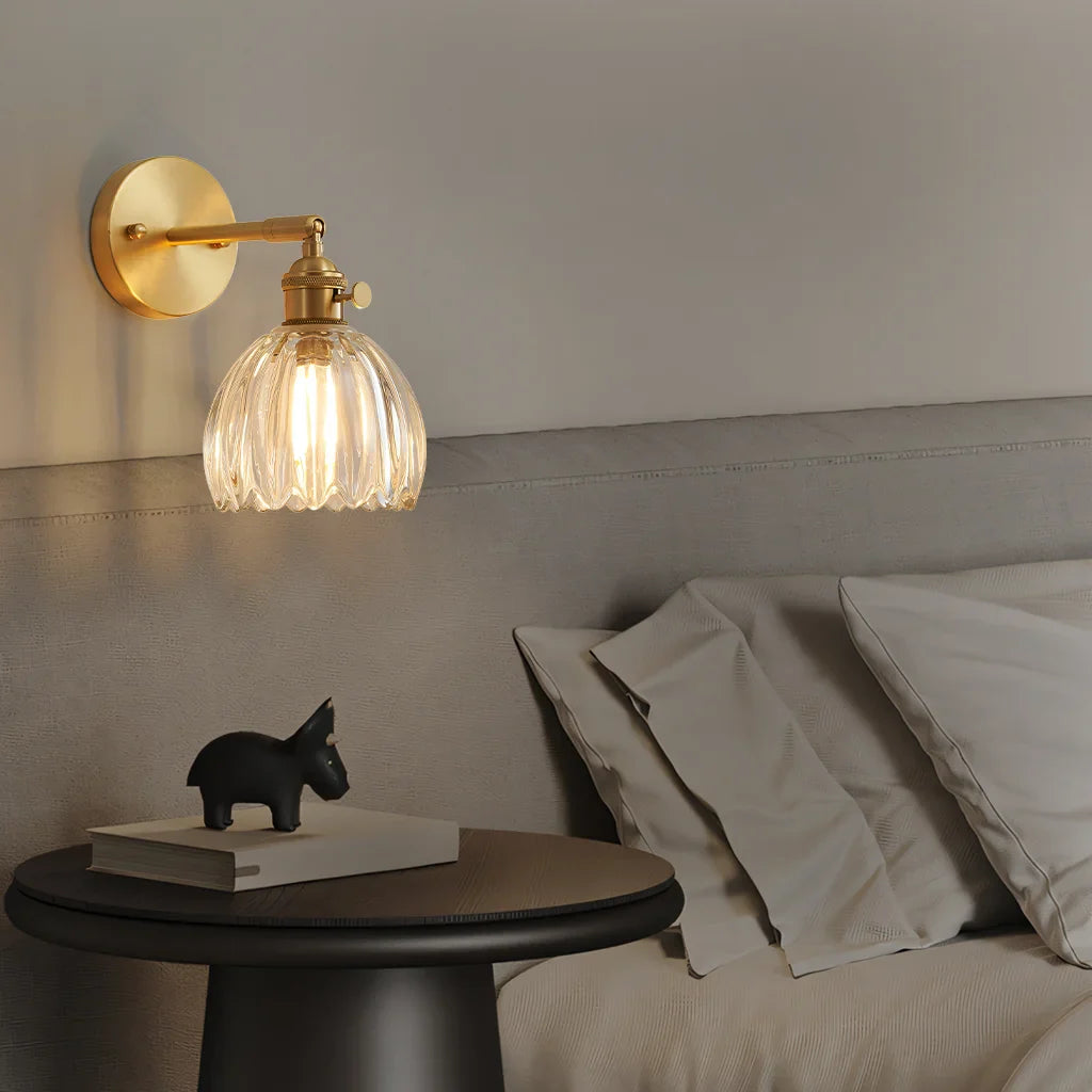 Freya Lotus glass wall light