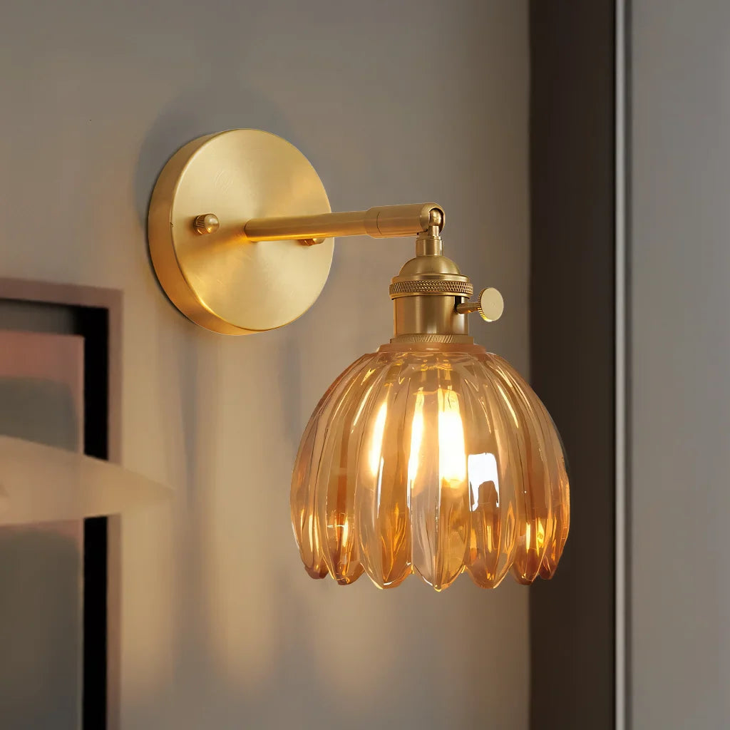 Freya Lotus glass wall light