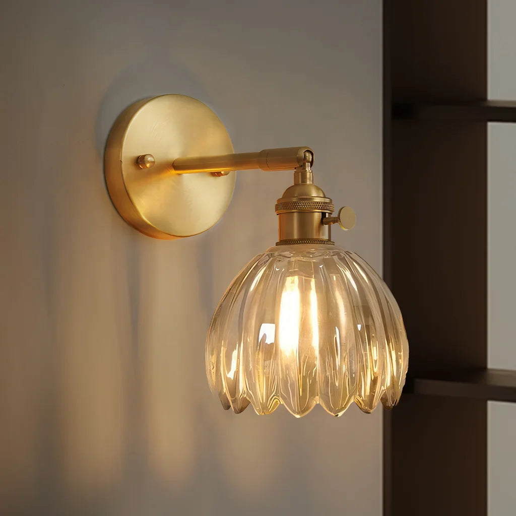 Freya Lotus glass wall light