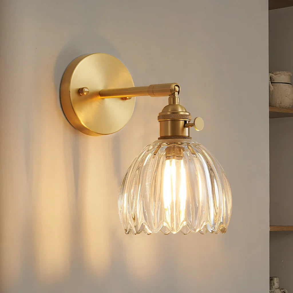 Freya Lotus glass wall light