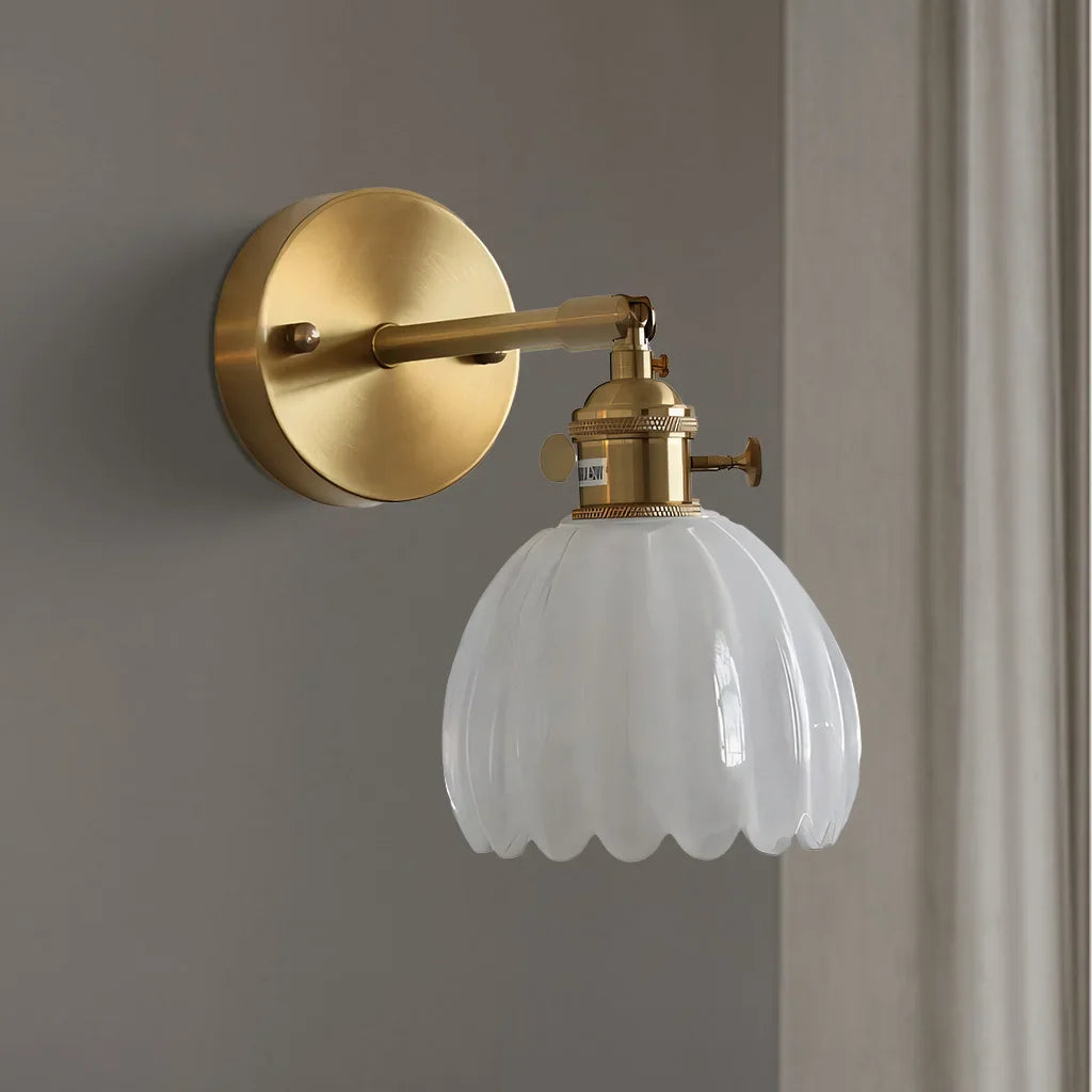 Freya Lotus glass wall light