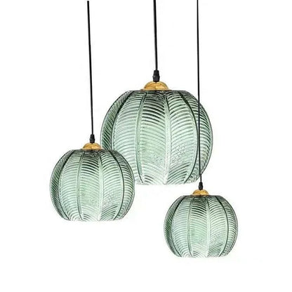 Gaia Boho Tropical Palm Leaf Glass Pendant Light