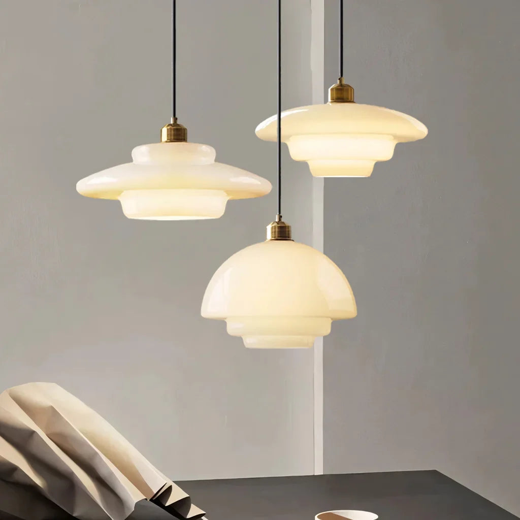 Hanna Art Deco Glass Pendant Light