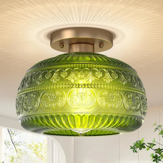 Flora Glass Semi Flush Mount Ceiling Light