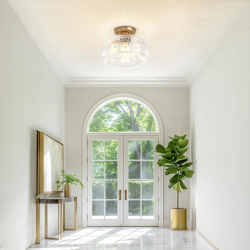 Flora Glass Semi Flush Mount Ceiling Light