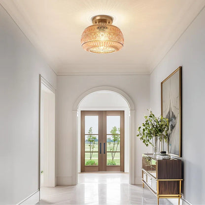 Flora Glass Semi Flush Mount Ceiling Light