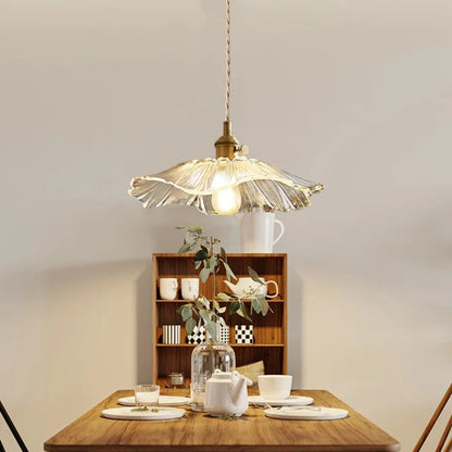 Dennehy Lotus Retro Glass Pendant Light
