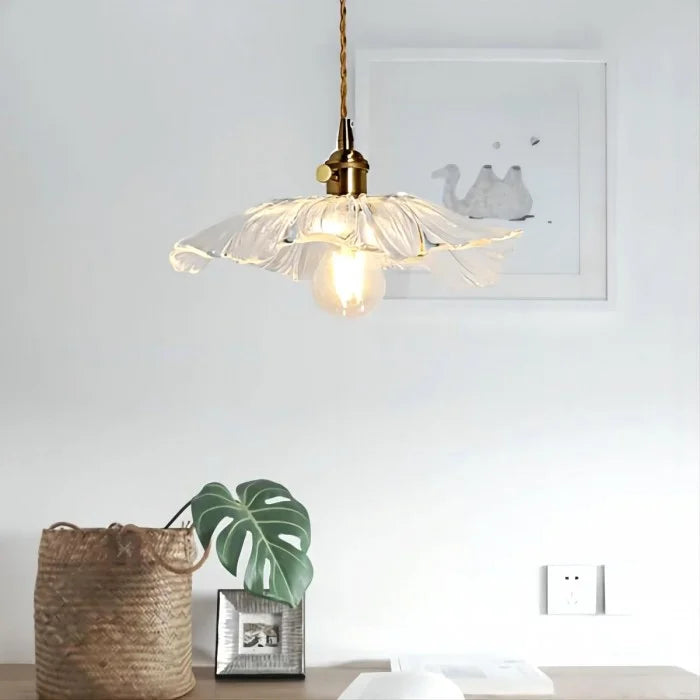 Dennehy Lotus Retro Glass Pendant Light