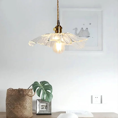 Dennehy Lotus Retro Glass Pendant Light