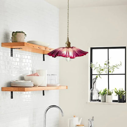 Dennehy Lotus Retro Glass Pendant Light