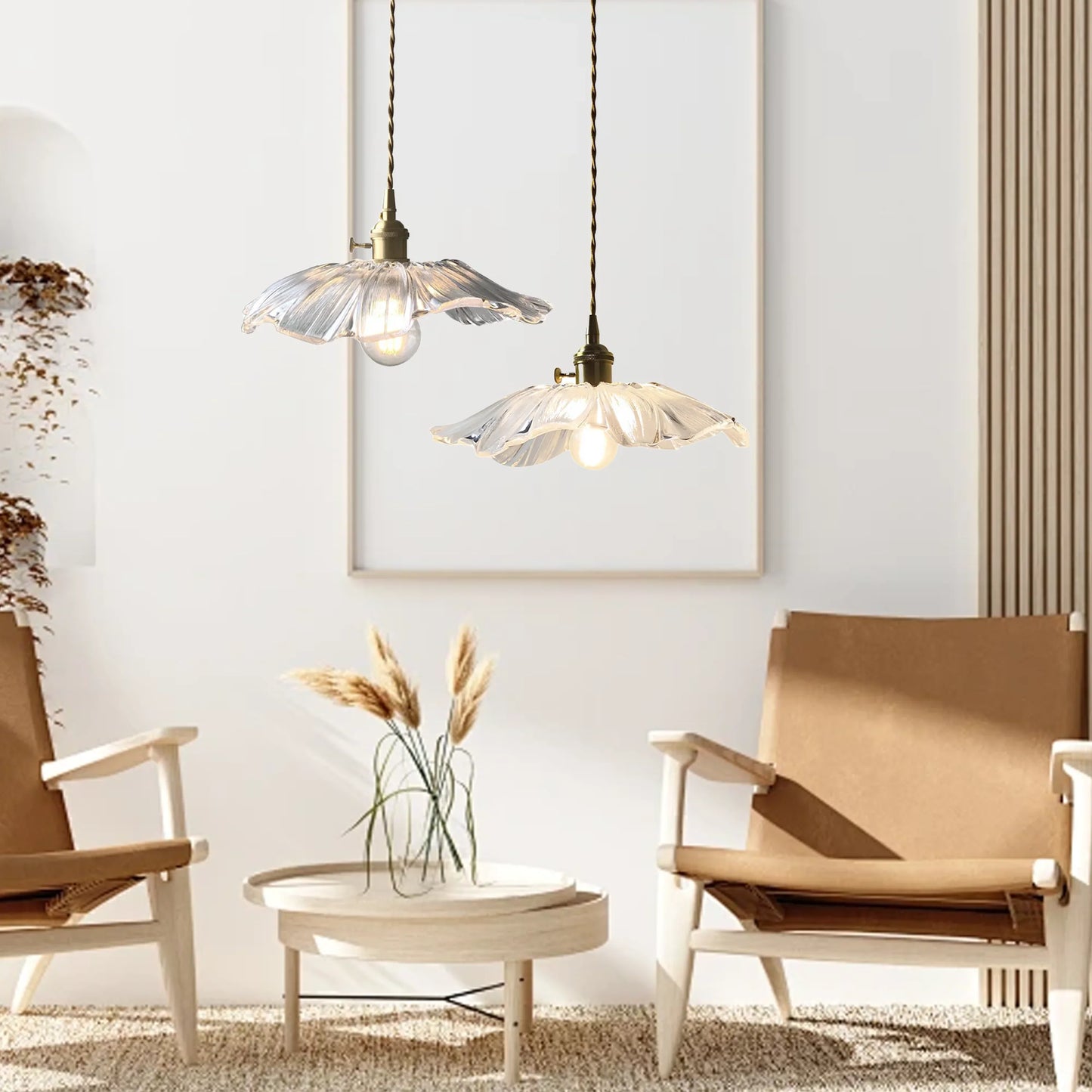 Dennehy Lotus Retro Glass Pendant Light