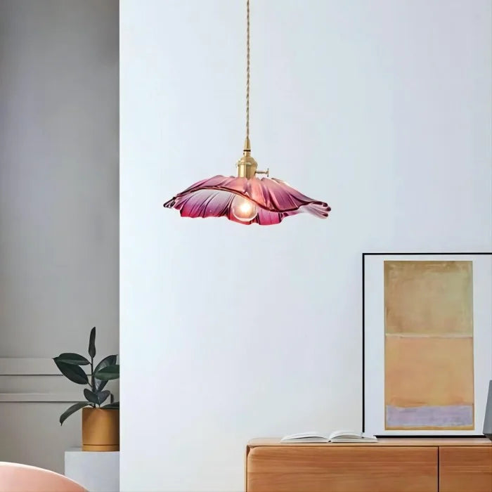 Dennehy Lotus Retro Glass Pendant Light