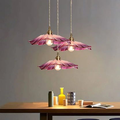 Dennehy Lotus Retro Glass Pendant Light