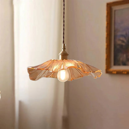 Dennehy Lotus Retro Glass Pendant Light