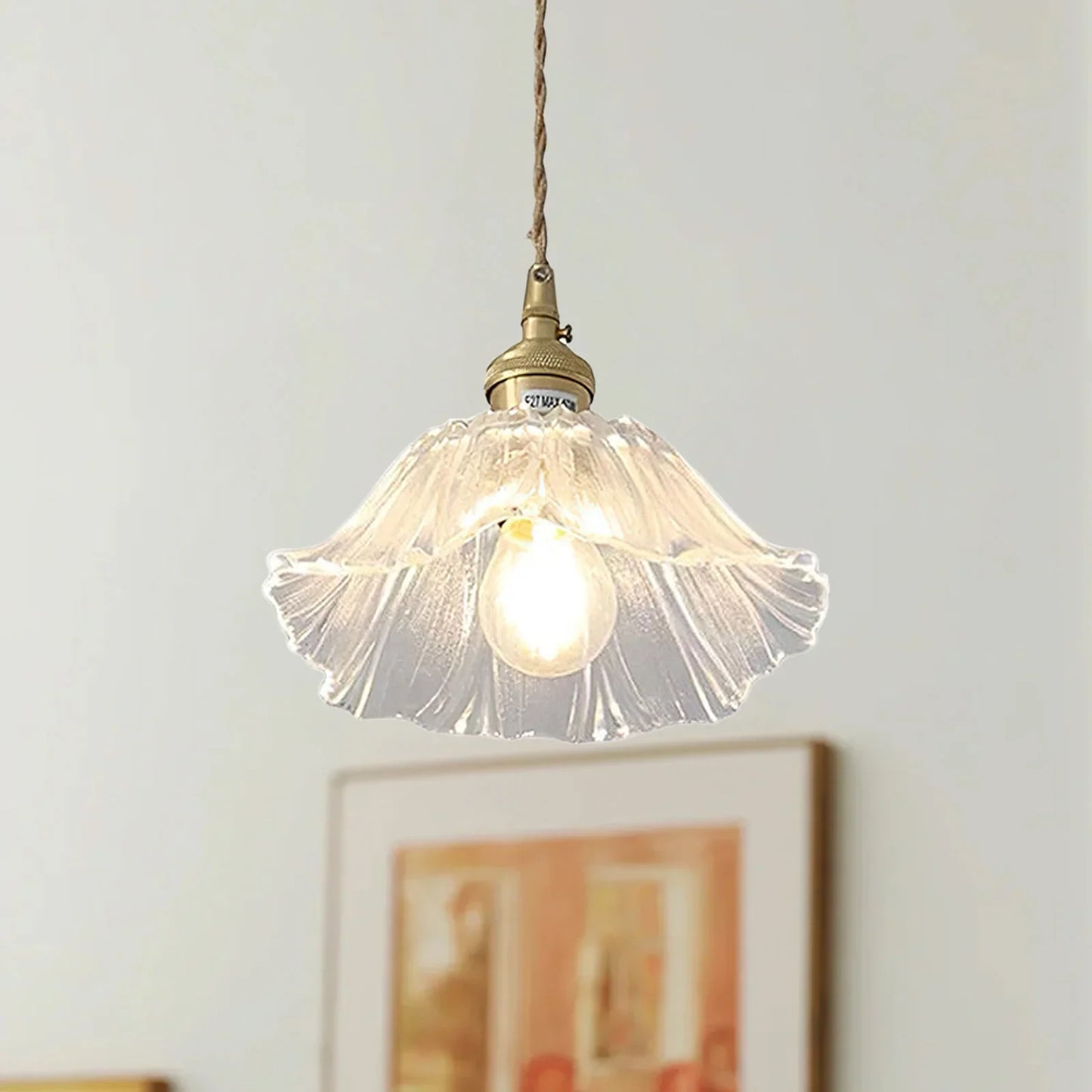 Dennehy Lotus Retro Glass Pendant Light