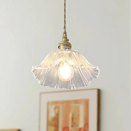 Dennehy Lotus Retro Glass Pendant Light
